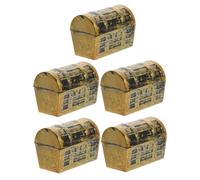 CTIRCHIU 5pcs Mini Pirate Treasure Chests Vintage Jewelry Box Model for Party Supplies Decorative Storage Box for Dollhouse and Themed Events