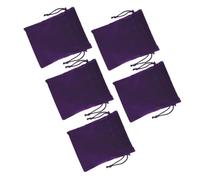 CTIRCHIU 5pcs Purple Flannel Drawstring Bundle Pocket Bags for Electronics Cable Cord Organizer Travel Pouch Small Earphone Cosmetic Storage Organizer