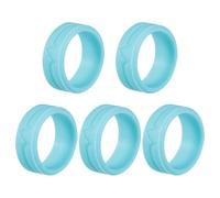 CTIRCHIU 5pcs Silicone Finger Rings Blue Fashion Party Jewelry for Women Men, Soft Flexible Stackable Trendy Rings for Single Casual Wear