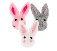 CTIRCHIU 6Pcs Cute Wool Felt Bunny Accessories for Clothes and Bags Adorable Rabbit Figures for Easter and Everyday Fun Decor Soft Ornaments and Grey