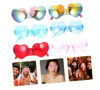 CTIRCHIU 6Pcs Heart Shape Frameless Sunglasses for Parties Rimless Love Heart Glasses for Summer Festivals Stylish Party Favors for Adults