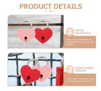 CTIRCHIU 6pcs Metal Heart Locks with Keys for Jewelry Boxes Diaries Small Suitcases and Lockers Mini Sturdy Padlocks in Pink Purple Blue Rose Red Red and Silver for Travel and Storage