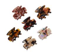 CTIRCHIU 6pcs Small Leopard Print Hair Claw Clips Non Slip Tortoise Shell Cellulose Acetate Hair Barrettes for Women Stylish French Design Party and Daily Use