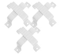 CTIRCHIU 6pcs White Square Gutter Downspout Straps Pipe Clips Metal for 50x80mm Rainwater Drainage Pipes Water Fixing Clamps for Residential and Commercial Plumbing Systems
