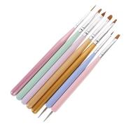 CTIRCHIU 7Pcs Nail Art Painting Brushes Dual-head Manicure Pens for Fine Nail Line Drawing and Pattern Design Flexible Smooth Bristles