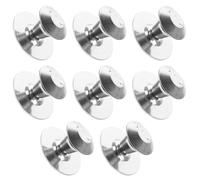 CTIRCHIU 8 Pcs Adhesive Non-Turning Dummy Door Knobs for Cabinet Glass Doors, Brushed Silver Finish, Small Pull Handles for Kitchen Cupboards and Bifold Closets