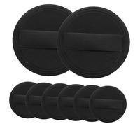 CTIRCHIU 8pcs Black Pu Leather Ultra-thin Soft Velvet Makeup Powder 54mm Round Refillable Face Foundation Pads for Women Cosmetics Application