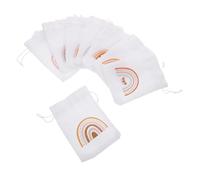 CTIRCHIU 8pcs Rainbow Burlap Favor Bags Bohemian Drawstring Pouches for Jewelry Candy and Weddings Parties and Seasonal Events