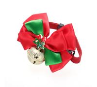 CTIRCHIU Adjustable Christmas Dog Bow Tie Collar with Quick-release Buckle and Festive Bell, Ribbon Material Pet Bow Tie for Holiday Party Accessories