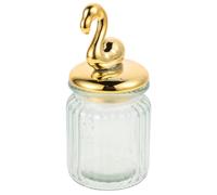 CTIRCHIU Airtight Glass Storage Jar with Lid Featuring Elegant Flamingo Design, Multifunctional Small Candy and Snack Jar for Kitchen Organisation and Home Decor