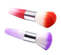 CTIRCHIU Artificial Fiber Makeup Brushes Nail Powder Cleaner Dust Brush Random Color 2pcs for Acrylic Nails for Professional Manicure Use at Home