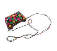 CTIRCHIU Boho Vintage Crossbody Bag Ethnic Coconut Shell Purse with Beaded Design Compact Summer Pouch for Women Stylish Shoulder Sling