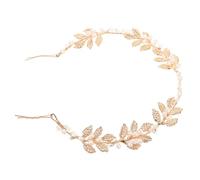 CTIRCHIU Bridal Headband with Sequin Leaf Pearl Hairpiece Elegant Hair Vine Accessories for Women Lightweight Comfortable Bride Headpiece for Weddings Formal Events