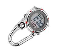 CTIRCHIU Carabiner Clip with Glowing Night Display Stainless Steel Multifunctional Quartz Watch and Date Stylish Sturdy Pocket Watch for Outdoor Activities and Indoor Use