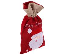 CTIRCHIU Christmas Linen Drawstring Gift Bag Small Size for Presents and Cookies, Holds Candies, for Holiday Party and Yuletide Gathering, Friendly Gift Pouch