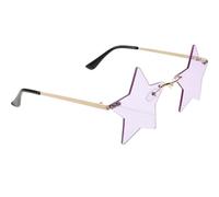 CTIRCHIU Creative Five-pointed Star Sunglasses for Party Use, Lightweight PC Material, Stylish Rimless Design, Wide Range of Use and Not Easily Deformed, for Daily Life and Fun Events