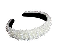 CTIRCHIU Crystal Wide Headband for Women Elegant Pearl Headdress for Wedding Guest Hair Accessories Gorgeous Hair Hoop Versatile Wear for Formal Occasion