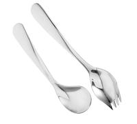 CTIRCHIU Curved Feeding Spoon and Fork Set Elderly Angled Tableware for Patients Adaptive Eating Utensils Comfortable Grip for Assisted Feeding