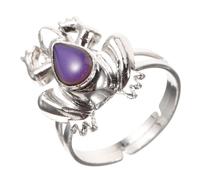 CTIRCHIU Cute Frog Temperature Change Ring for Kids Adjustable Temperature Ring Open Design for Boys and Girls Color-Changing Emotion Jewelry
