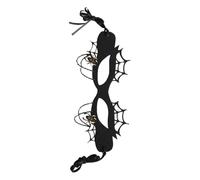 CTIRCHIU Elegant Black Felt Spider Web Rounded Corners and Vivid Realistic Design, for Party and Masquerade Events, Lightweight Ribbon and Alloy Details
