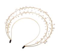 CTIRCHIU Elegant Pearl Crown Headband for Women Lolita Tiara Headpiece Handmade Hair Accessory for Weddings Parties Cosplay and Photo Shoots