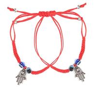 CTIRCHIU Evil Eye Bracelets Adjustable Red String 2-Piece Set for Men and Women Woven String Jewelry Blue Beads Good Luck Charm for Everyday Wear