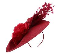 CTIRCHIU Exaggerated Top Hat Elegant Flower Plume Fascinator Headband for Women Vintage Wedding Party Headwear