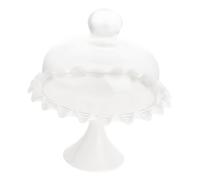 CTIRCHIU Glass Cake Cover Plate White Ceramic and Glass Food