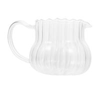 CTIRCHIU Glass Milk Jug with Wear-Resistant Bottom Sturdy Glass Sauce Container and Safe Design for Serving Milk and Coffee for Cafes and Catering Venues