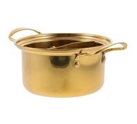 CTIRCHIU Golden Easy to Clean Small Cooking Pot Stainless Steel and Rust-Resistant Soup Pot for Kitchen Use Suitable for Chinese Hotpot and Noodle Cooking