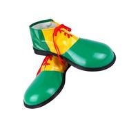 CTIRCHIU Green Artificial Leather Clown Dress up Shoes for Adults with Adjustable String Tie, Exaggerated Design for Halloween and Carnival Party Costume Supplies
