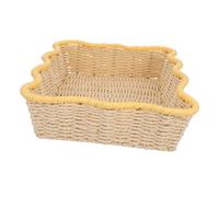 CTIRCHIU Hand-woven Paper Rope Basket Small Imitation Rattan Storage Bin for Kitchen and Living Multifunctional Organizer Tray with Natural Decorative Design