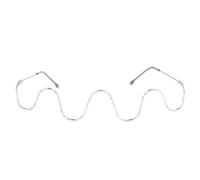 CTIRCHIU Handmade Metal Half-Rim Spectacle Frame Colorful Rhinestones Silver Wave Design Decorative Photography Prop Glasses for Women