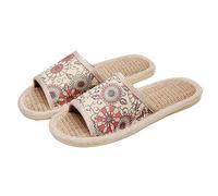 CTIRCHIU Lightweight Breathable Cotton Slippers for Women Blue and White Porcelain Printed Design Comfortable Indoor Footwear Effortless Walking Easy to Pack and Carry