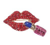 CTIRCHIU Lipstick Flower Pin Brooch Jewelry for Women Elegant Ladies Brooch Accessories