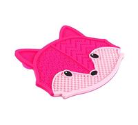 CTIRCHIU Makeup Brush Cleaning Mat Silicone Fox Design with Suction Cup Rose Red Portable Makeup Tools Cleaner Pad for Cosmetics Brushes