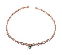 CTIRCHIU Medieval Crown for Women Retro Thorn Headpiece Queen Crowns Emerald Gemstones for Birthday Party Bridal Wear