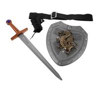 CTIRCHIU Medieval Knight Cosplay Set with Sword Scabbard, Solid Shield, and Belt - Renaissance Viking Costume Accessories for Halloween and Party Use