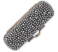 CTIRCHIU Metal Lipstick Holder Makeup Organizer Case with Mirror, Antique Copper Cosmetic Storage Box for Travel Purse, Anti-Break Lipstick Protector and Jewelry Organizer, Black