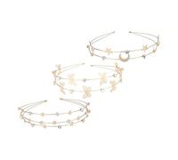 CTIRCHIU Metal Rhinestone Headbands 3pcs Star Moon Butterfly Hairbands for Women Girls Bridal Hair Accessories Shining Multi-layer Hair Hoops for Fashion and Party Wear