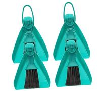 CTIRCHIU Mini Broom Dustpan Set 4-Piece Desktop Cleaning Tools Compact Sweep Set for Home PET Hair Keyboard and Surface Cleaning Sky-Blue