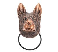 CTIRCHIU Modern Door Knocker with Dog Head Design Antique Finish Animal Head Wall Sculpture Eco-Friendly Door Knob Ring for Home Hotel and Public Decor