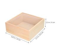 CTIRCHIU Multi-purpose Wooden Gift Box with Window Design, Pine Wood and Pvc Material, Square Shape, Beige Colour, for Packaging Small Crafts and Chocolates, for Memorable Surprises