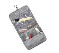 CTIRCHIU Multifunctional Portable Large Capacity Toiletry Bag with Hook Foldable Cosmetic Organizer for Travel Business Trips Outdoor Camping Light Grey