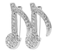 CTIRCHIU Musical Note Zinc Alloy 2pcs for Women Lightweight Brooch Pins Jewelry Versatile Use Silver Dress Suit Pin Music Party for Concerts and Parties