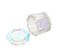 CTIRCHIU Nail Art Glass Liquid Holder with Crystal Lid Dappen Dish Cup for Brush Cleaning Acrylic Nail Powder Container for Manicure