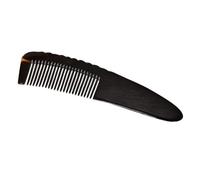 CTIRCHIU Natural Buffalo Horn Wide Tooth Comb for Women Handmade Static Hair Stylist Tool for Gentle Detangling Scalp Massage and Fine Hair Care Black Floral Design