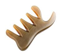CTIRCHIU Ox Horn Scalp Massage Comb 5-Prong Guasha Tool for Head Massage Natural Buffalo Horn for Relaxation and Stress Relief