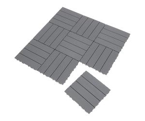 CTIRCHIU Plastic Interlocking Deck Tiles with Break Resistance and Rainstorm Withstand 11pcs Outdoor Flooring Patio Balcony Decking Tiles for Lawn Outdoor Floor Covering