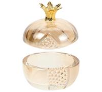 CTIRCHIU Pomegranate-shaped Glass Dappen Dish with Lid for Acrylic Nail Monomer Nail Bowl and Jewelry Storage Light Gold Crystal